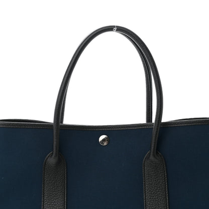 Hermes Toile Vache Country Garden Party Tote 36 MM Bleu De Malte Black 7 of 9