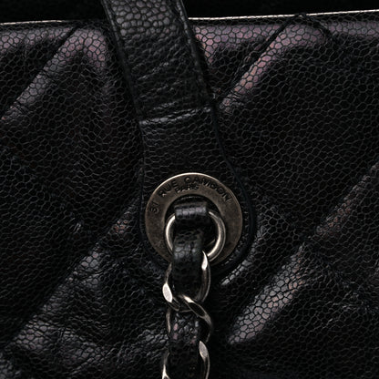 Chanel Crumpled Grained Calfskin Quilted CC Crave Tote Black 22 of 22