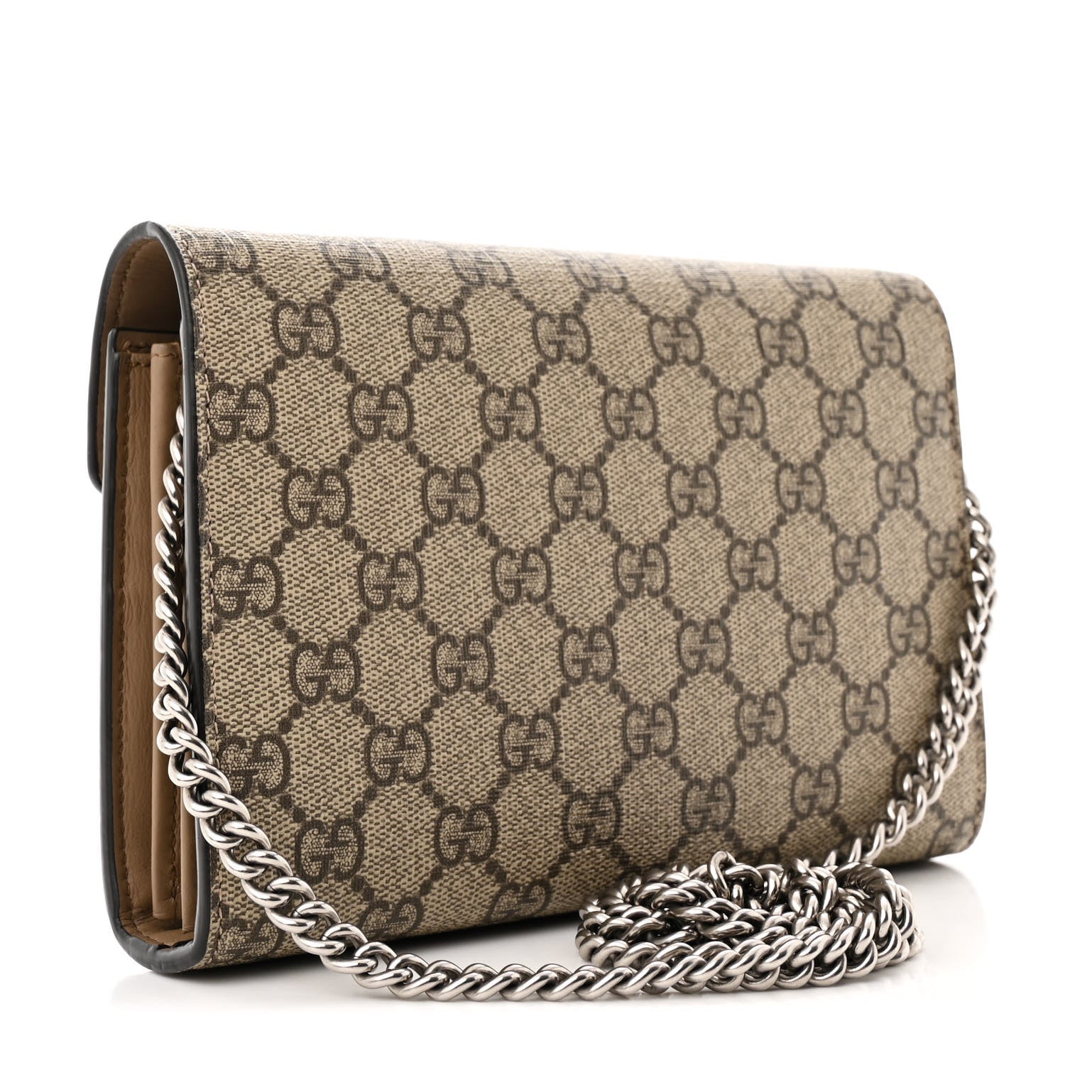 Gucci GG Supreme Monogram Mini Dionysus Chain Wallet Beige Taupe 3 of 12