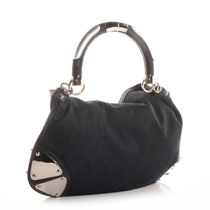Gucci Monogram Medium Indy Top Handle Hobo Black 3 of 7