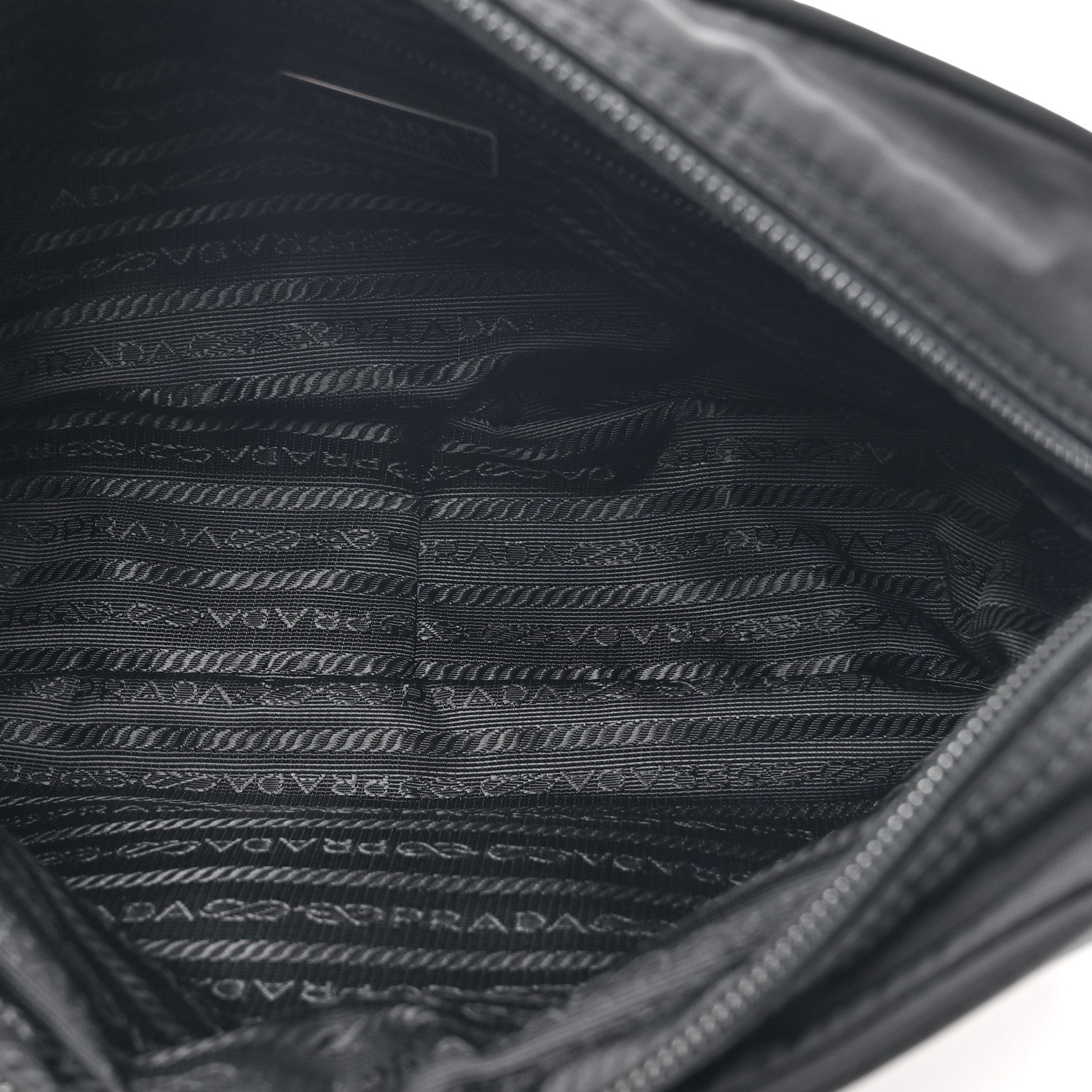 Prada Re-Nylon Vela Saffiano Pocket Double Zip Shoulder Bag Black 5 of 9