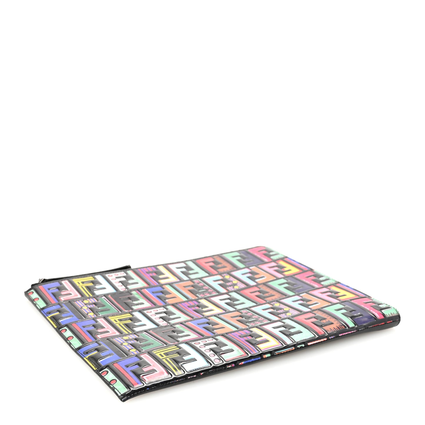 Vitello Liberty Fun Fair Embossed Flat Pouch Black Multicolor