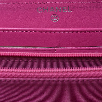 Chanel Caviar Quilted Large Gusset Zip Around Wallet Pink 6 of 9