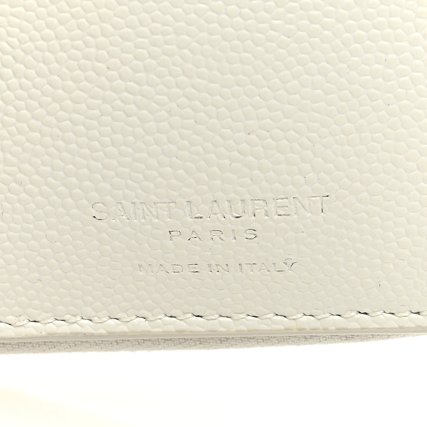 Grained Calfskin Paris Compact Zip Around Wallet White Multicolor
