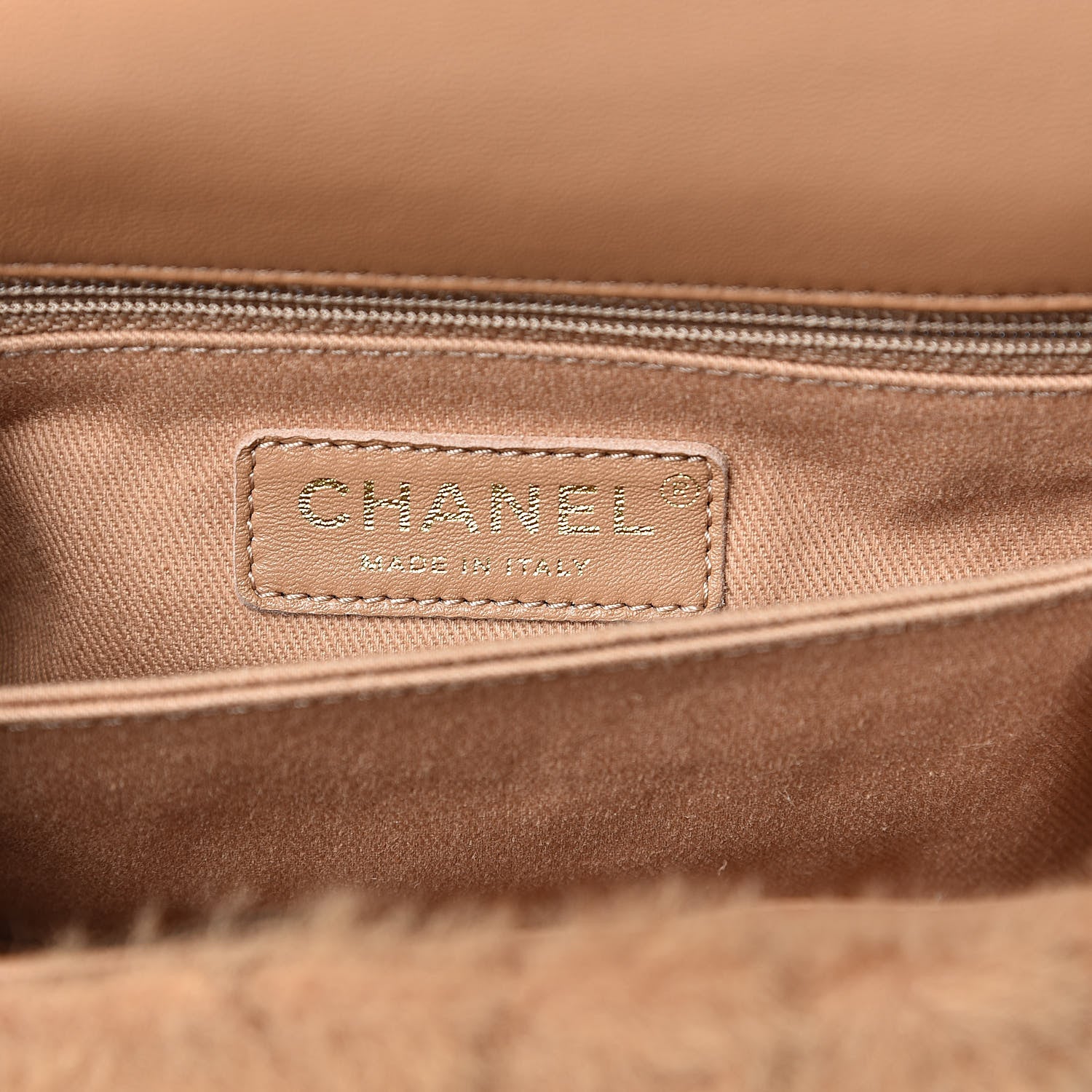 Chanel Shearling Lambskin Coco Handle Flap Dark Beige 6 of 10
