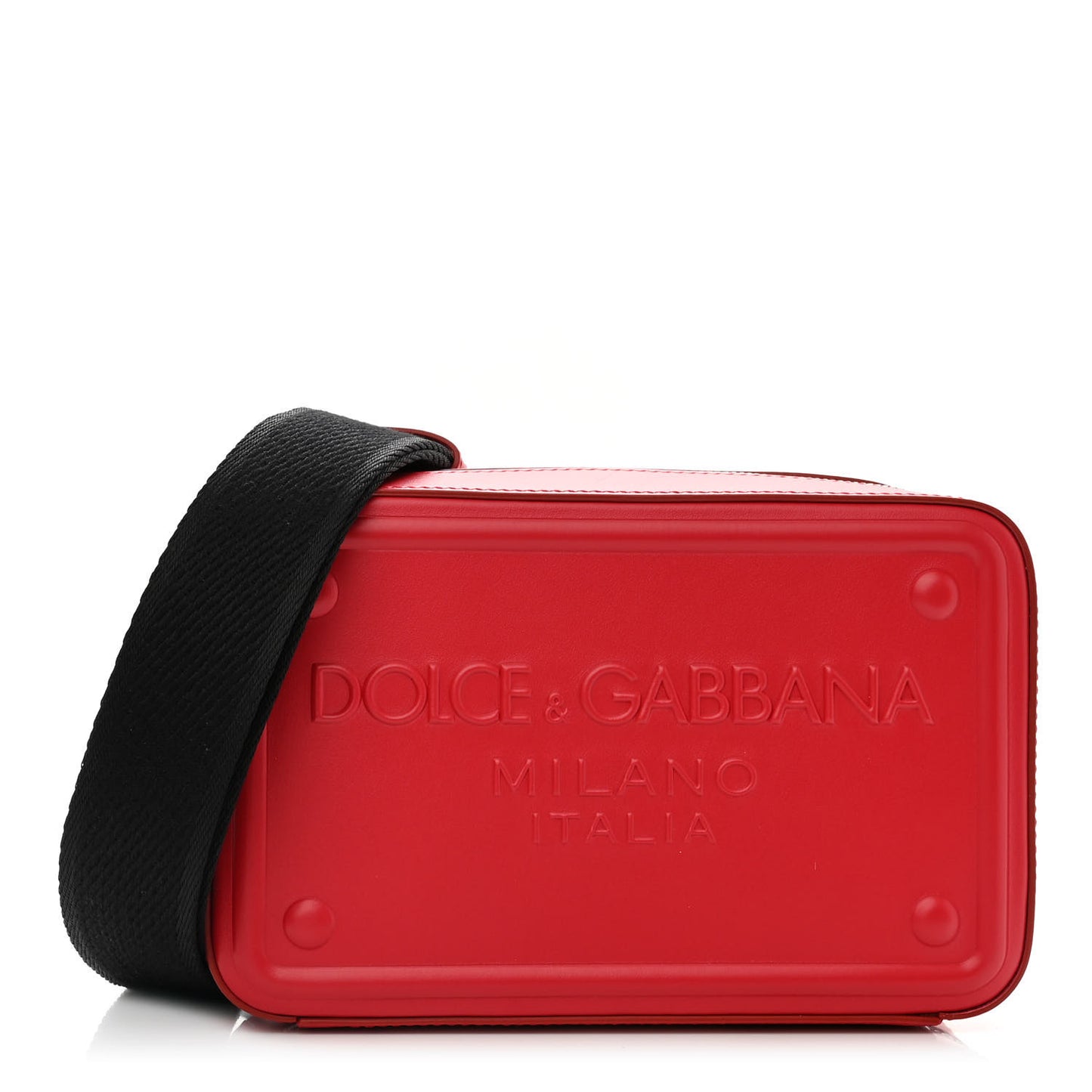 Calfskin Embossed DG Logo Mens Crossbody Bag Red