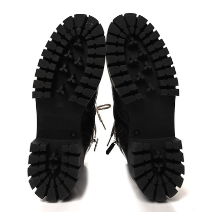 Gucci Cordovan Lux Nappa GG Matelasse Lace Up 60mm Combat Boots 40 Black 5 of 9