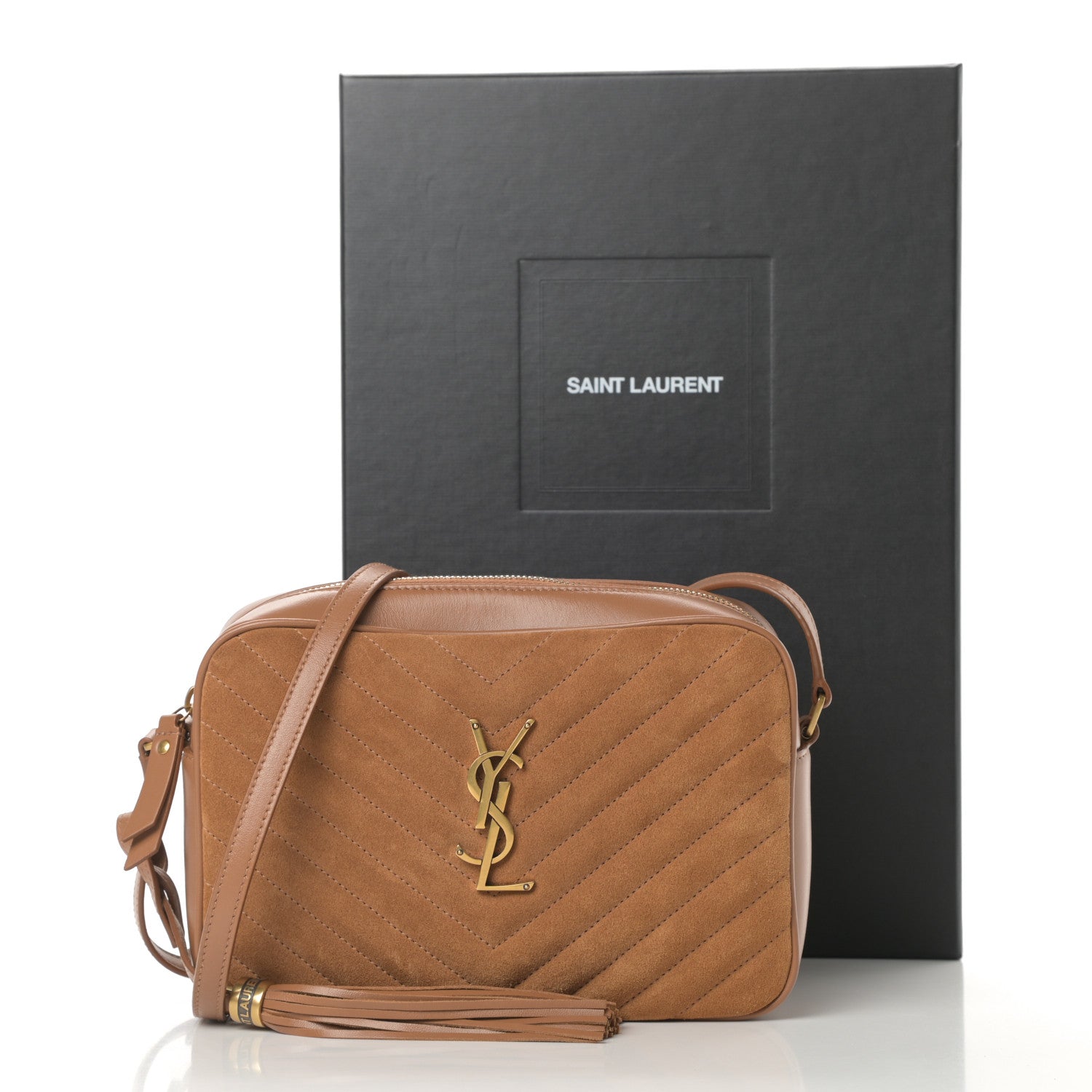 Saint Laurent Suede Matelasse Monogram Lou Camera Bag Cinnamon 11 of 11