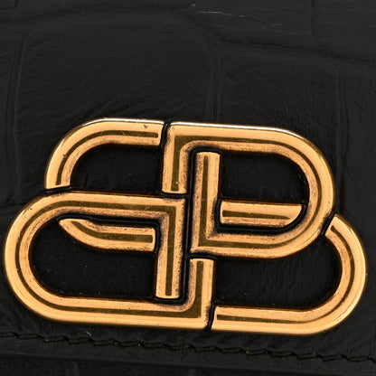 Balenciaga Calfskin Crocodile Embossed Medium Sharp Tote Black 12 of 14