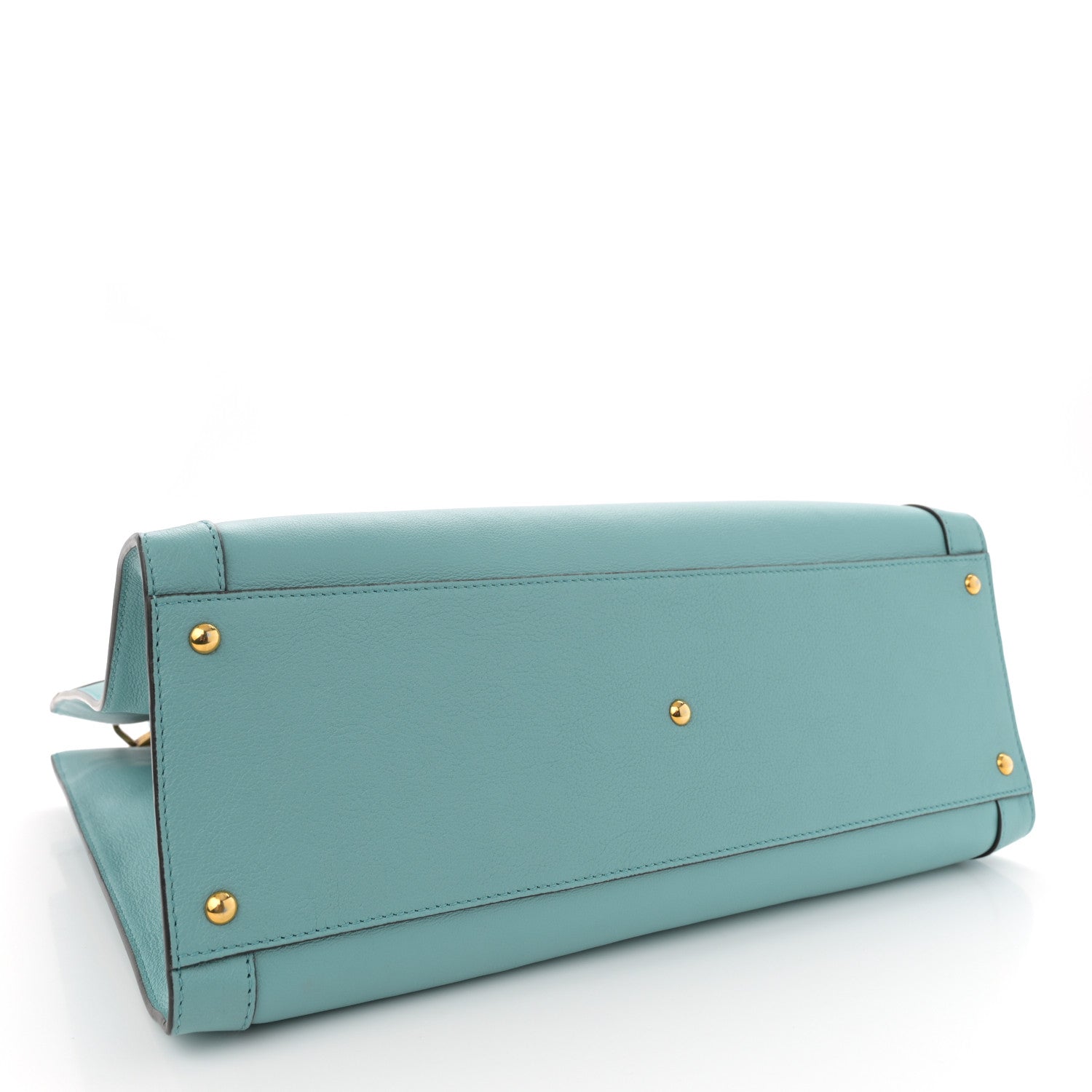 Gucci Wonka Grain Calfskin Medium Diana Tote Bag Dusty Azure Orange Fluo 4 of 13