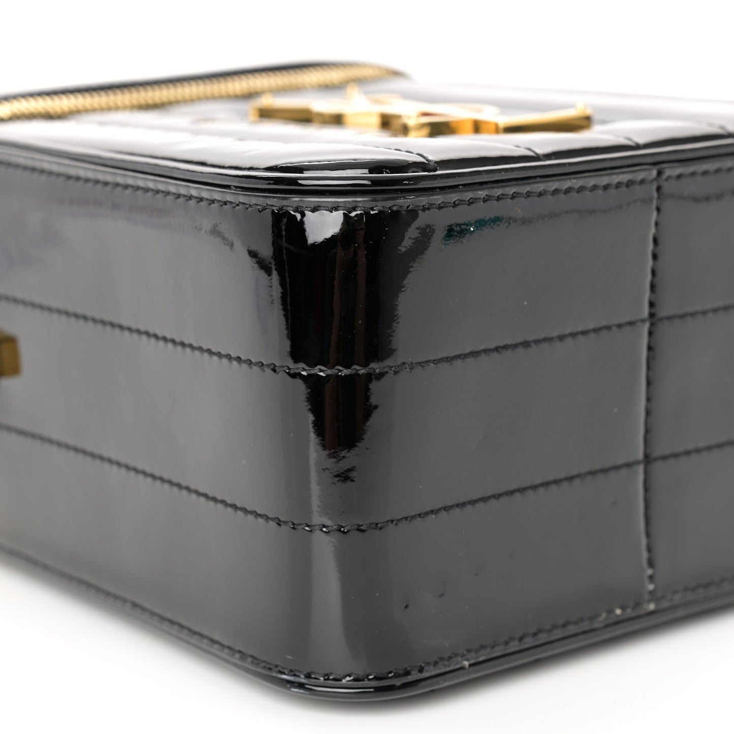Patent Matelasse Monogram Vicky Vanity Black