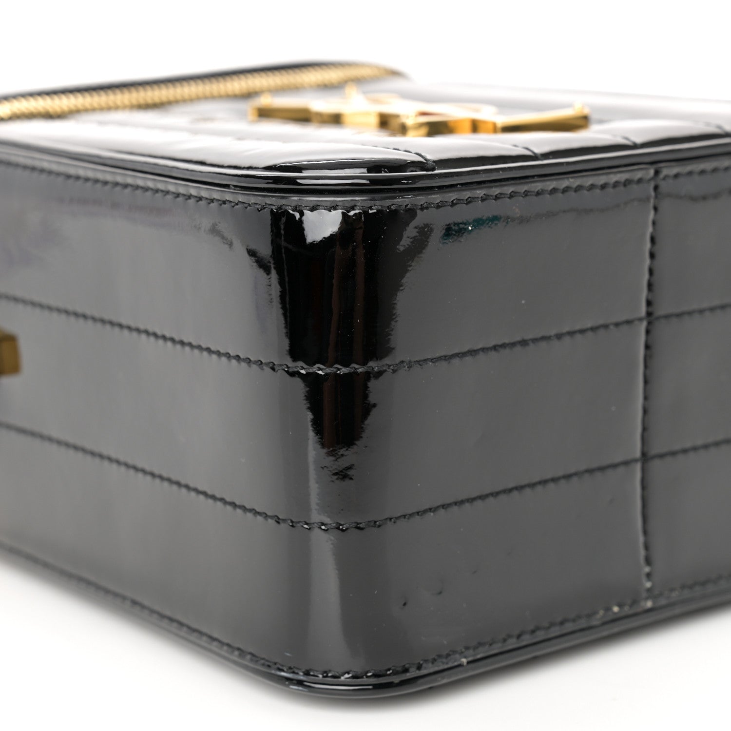 Saint Laurent Patent Matelasse Monogram Vicky Vanity Black 9 of 10