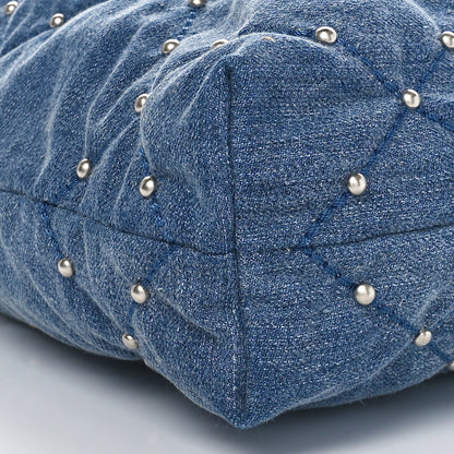 Chanel Washed Denim Quilted Studded Small Chanel 22 Blue 11 of 11