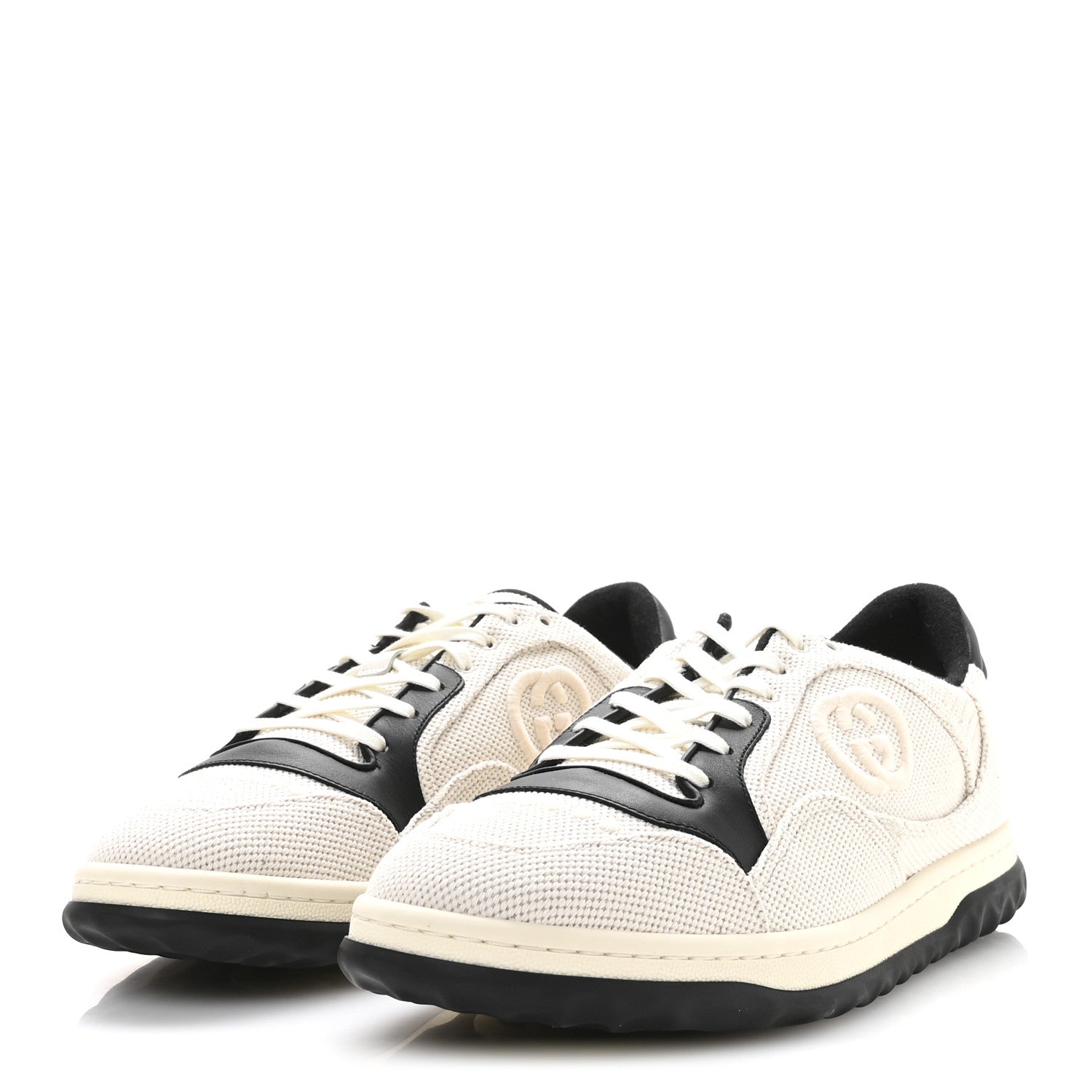 Gucci Canvas Calfskin Mens Mac80 Sneakers 11.5 Natural Black 4 of 9