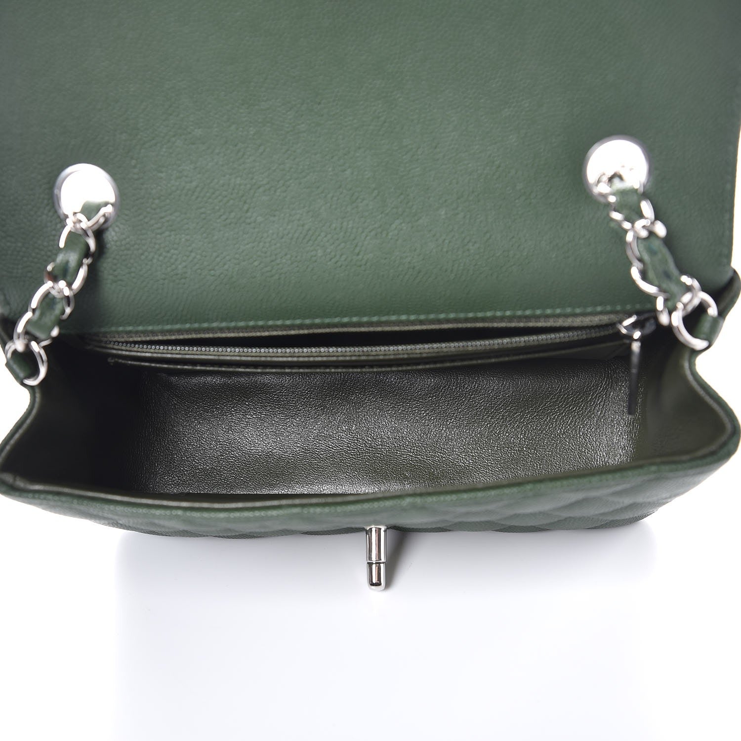 Chanel Caviar Quilted Mini Rectangular Flap Green 6 of 7