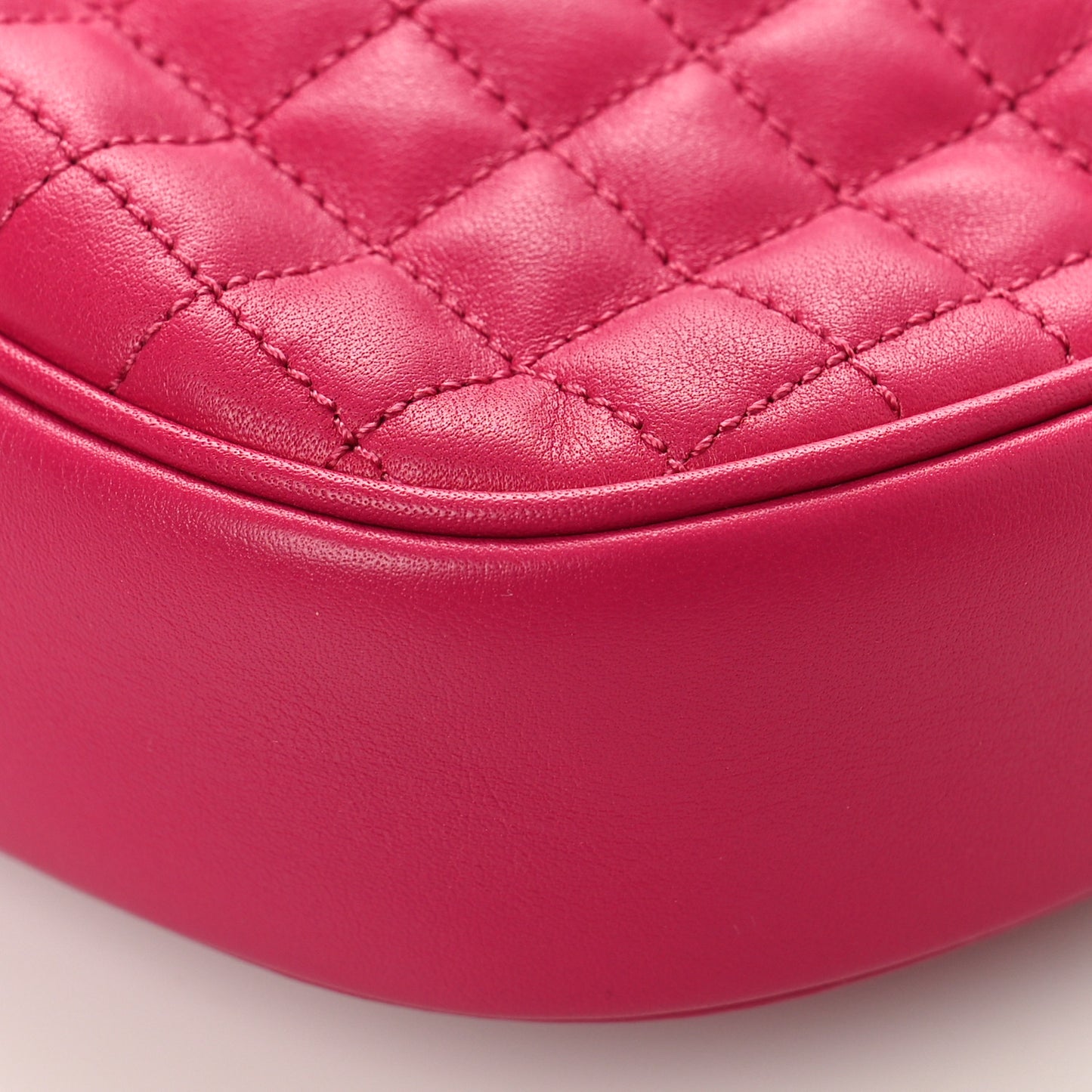 Calfskin Quilted Small C Charm Bag Pink