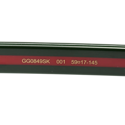 Gucci Acetate Round Eye GG Web Sunglasses GG0849SK Black Red Green 6 of 8