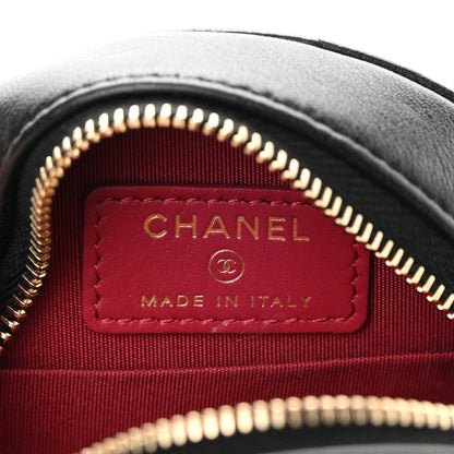 Chanel Lambskin Quilted Chanel 19 Round Clutch With Chain Black 6 of 13