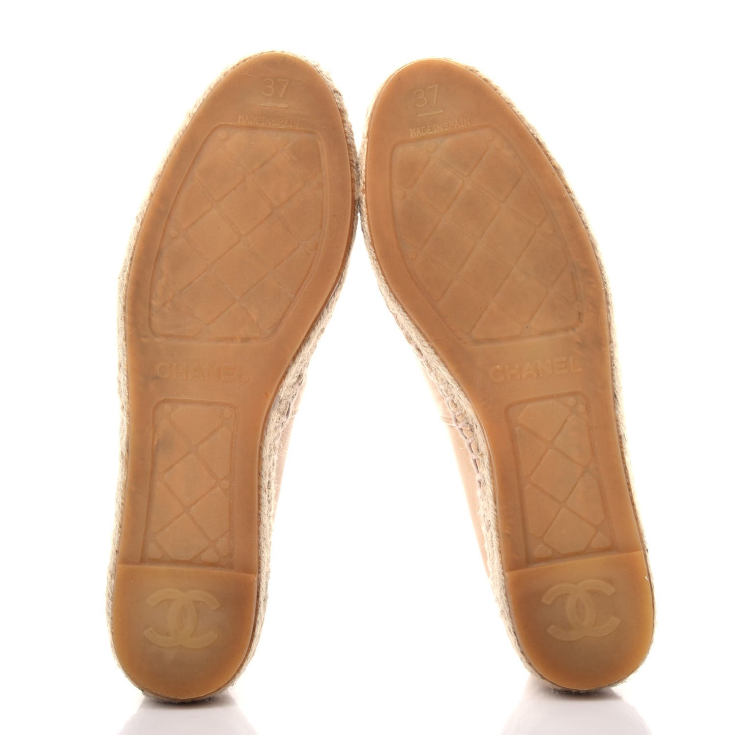 Lambskin CC Espadrilles 37 Beige Black