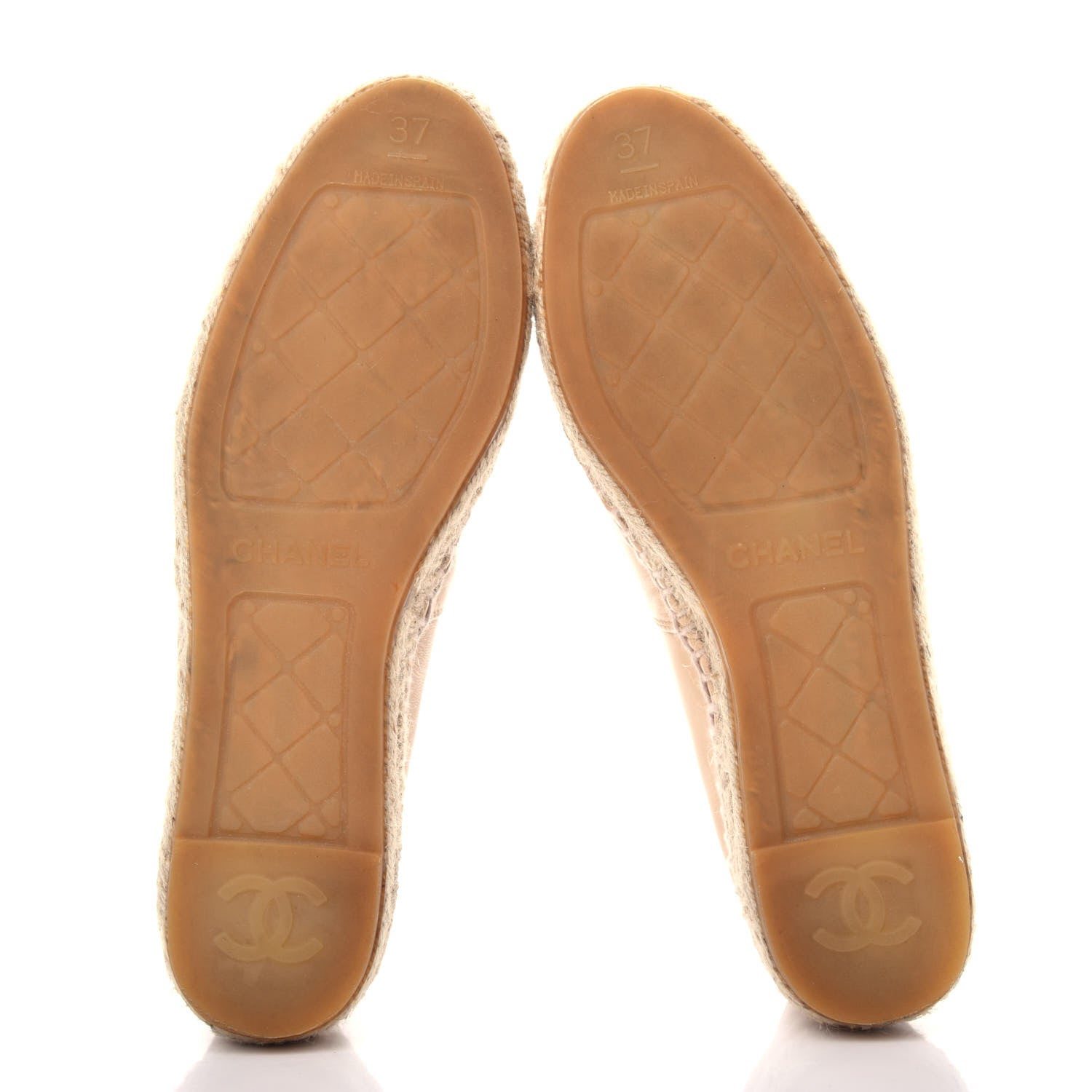 Chanel Lambskin CC Espadrilles 37 Beige Black 6 of 13