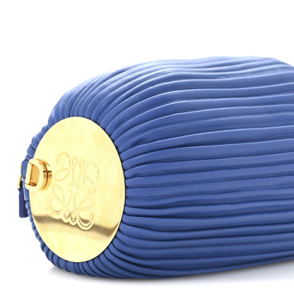 Loewe Lambskin Pleated Bracelet Pouch Shoulder Bag Royal Blue 9 of 11