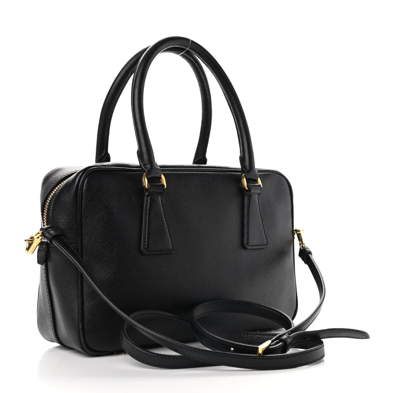 Prada Saffiano Lux Petite Bowler Black 2 of 8