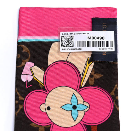 Louis Vuitton Silk Monogram 2021 Hollywood Christmas Animation Bandeau Marron 3 of 3