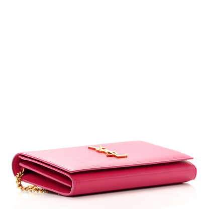 Saint Laurent Grain De Poudre Monogram Chain Wallet Bubblegum 4 of 16