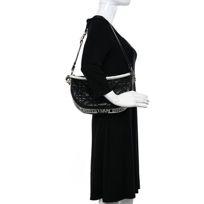 Christian Dior Lambskin Cannage Medium Dior Vibe Hobo Bag Black 2 of 12