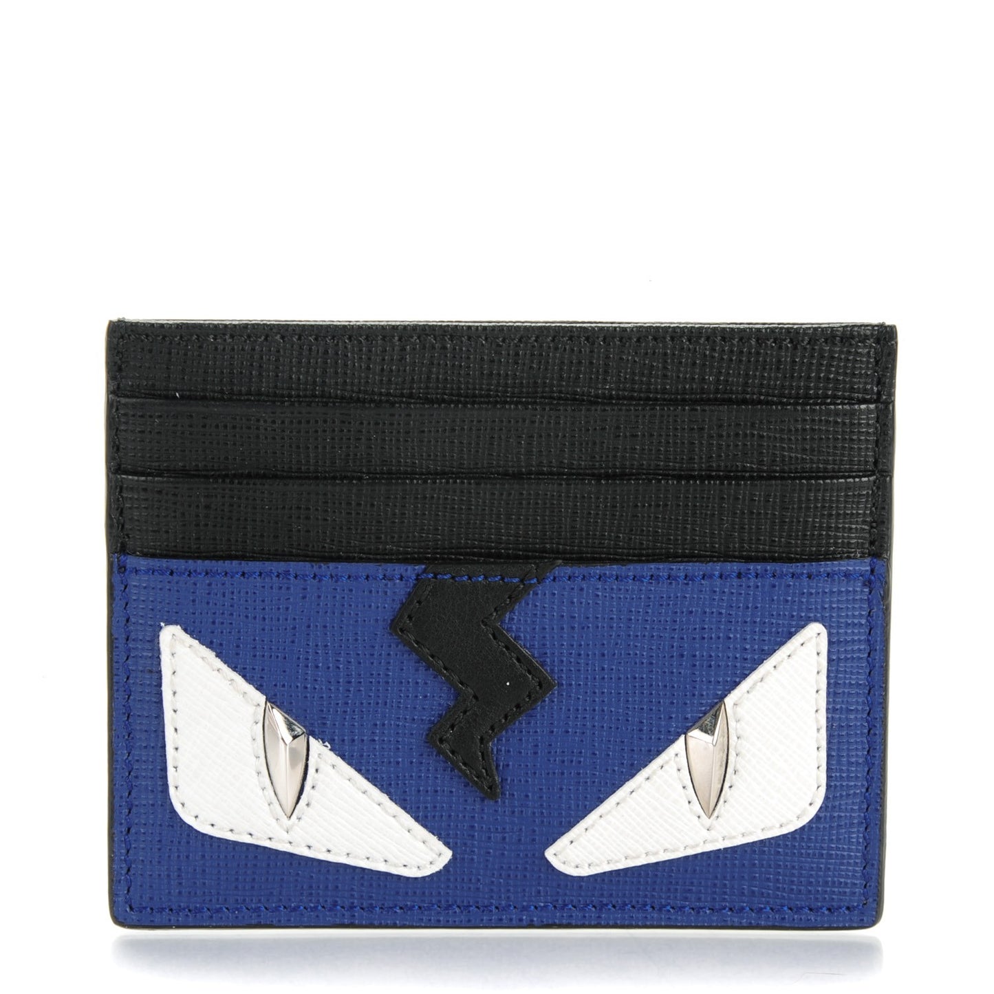 Vitello Elite Flamingo Lightning Monster Eyes Card Holder Blue Neon White
