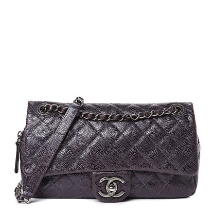 Chanel Iridescent Caviar Quilted Small Chic Flap Dark Purple 1 of 10