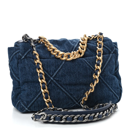 Chanel Denim Quilted Medium Chanel 19 Flap Blue 3 of 10