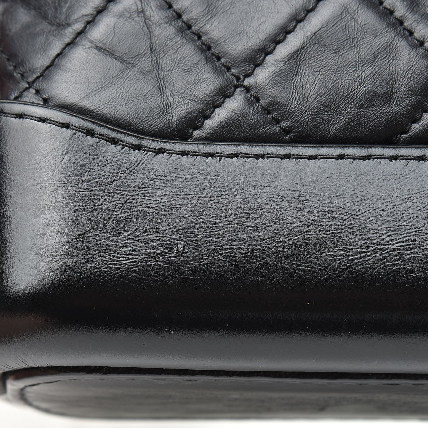 Aged Calfskin Quilted Small Gabrielle Hobo Black