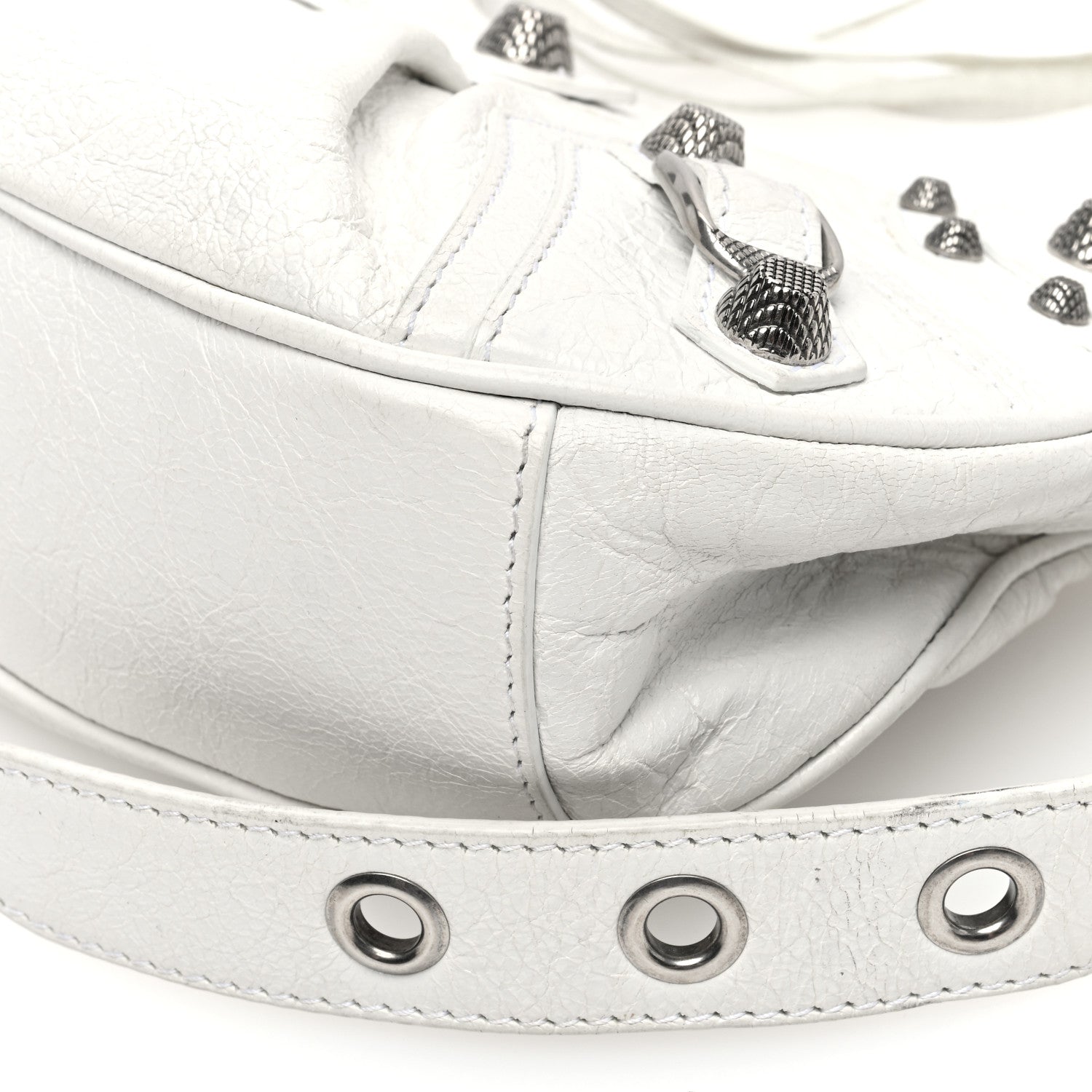 Balenciaga Agneau Arena Crystal Le Cagole Shoulder Bag XS Optic White 11 of 18