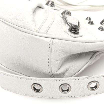 Balenciaga Agneau Arena Crystal Le Cagole Shoulder Bag XS Optic White 11 of 18