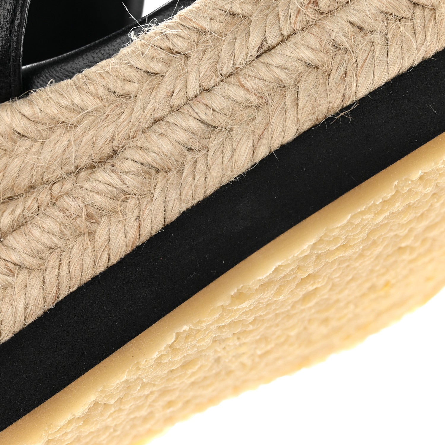 Hermes Goatskin Elise Espadrille Wedge Sandals 36 Black 10 of 13