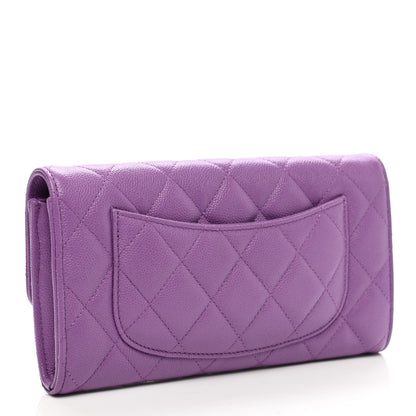 Chanel Caviar Quilted Large Flap Wallet Purple 3 of 10
