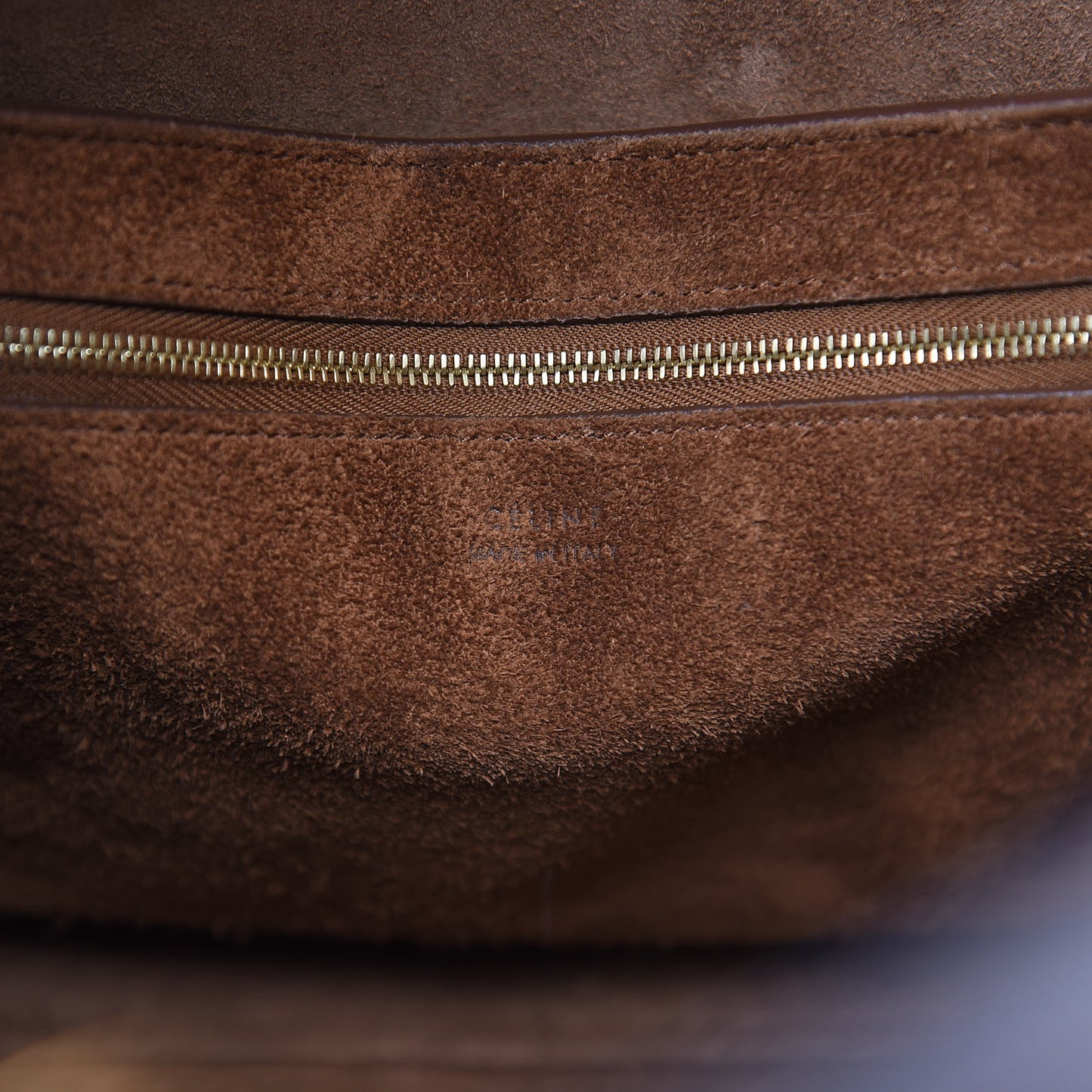 Natural Calfskin Sangle Bucket Bag Dark Brown