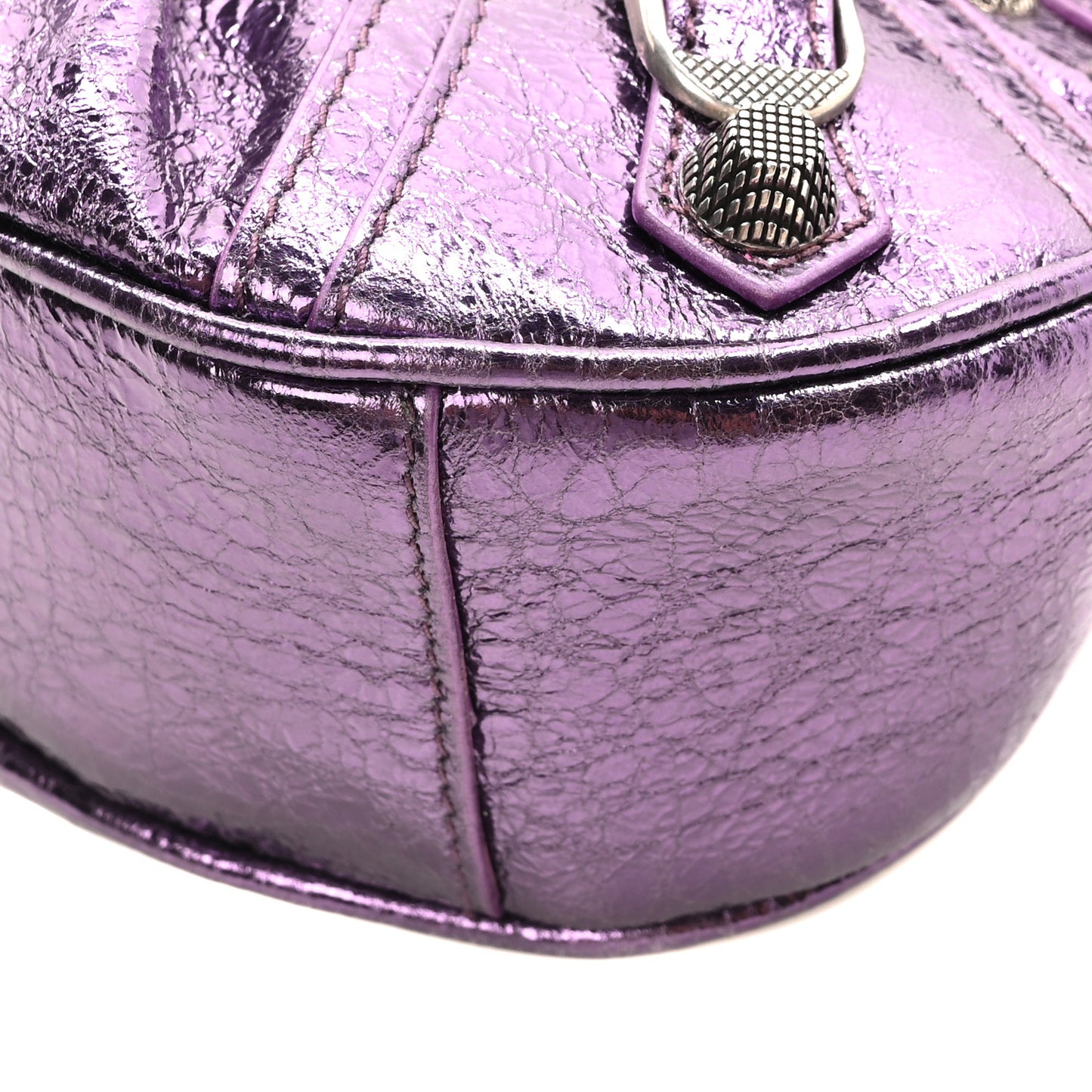 Metallic Agneau Arena Le Cagole Shoulder Bag XS Met Mauve
