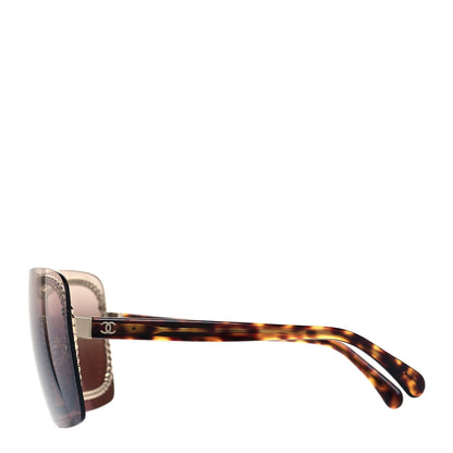 Chanel Rimless Shield Sunglasses 4243 Gradient Tortoise 3 of 7