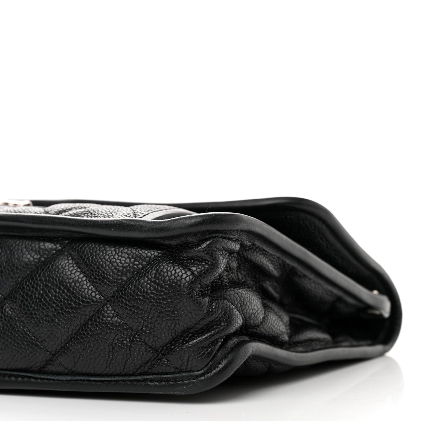 Caviar Quilted Large French Riviera Flap Black