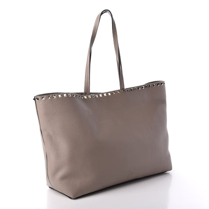 Valentino Garavani Grained Calfskin Rockstud Shoulder Tote Poudre 3 of 9