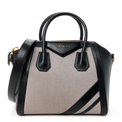 Givenchy Canvas Sugar Goatskin Striped Small Antigona Black 1 of 11