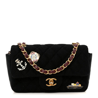 Chanel Felt Quilted Paris-Hamburg Charms Mini Rectangular Flap Black 1 of 11