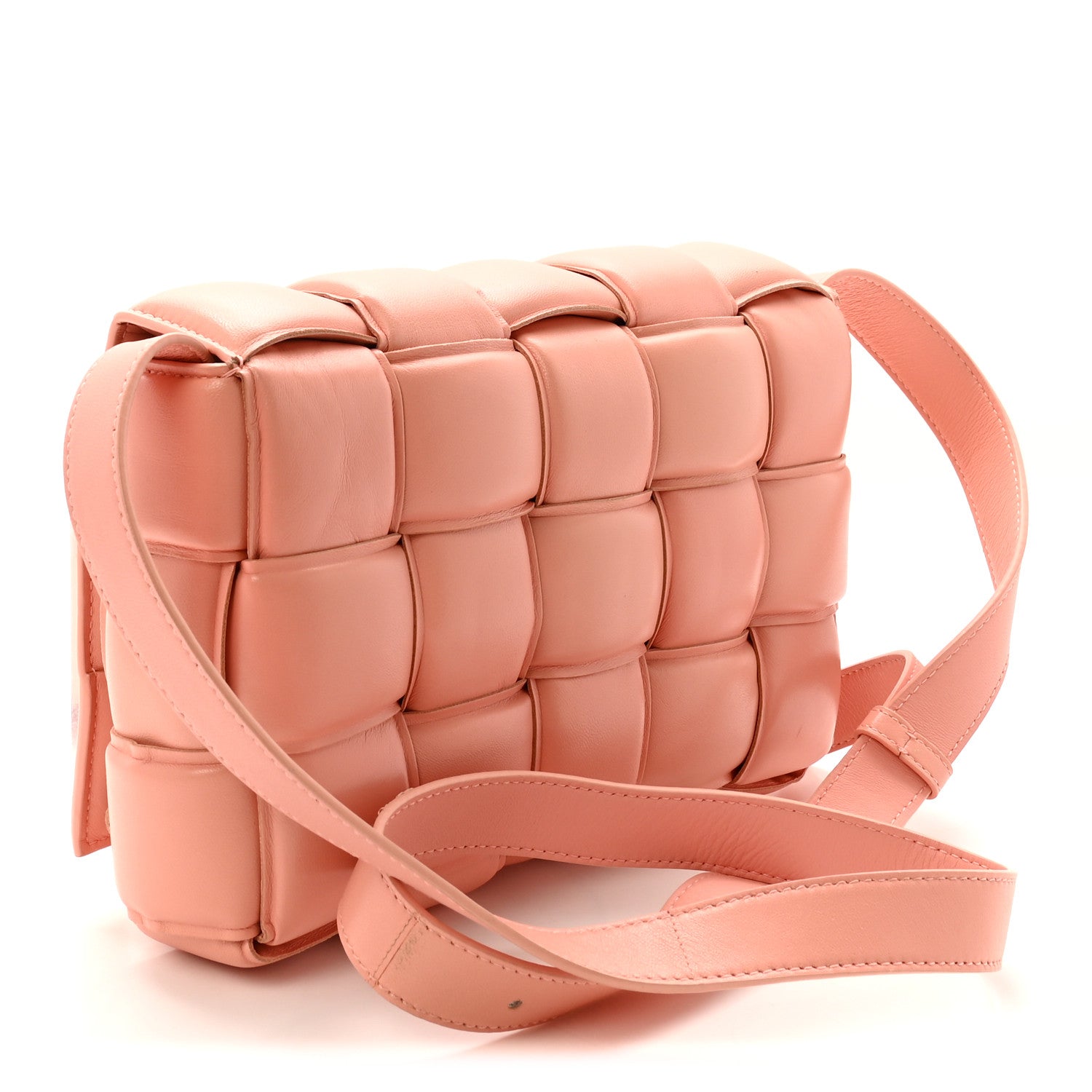 Bottega Veneta Nappa Maxi Intreccio Padded Cassette Crossbody Bag Peachy 3 of 9