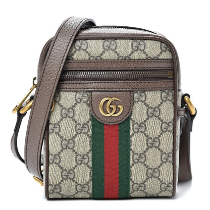 Gucci GG Supreme Monogram Web Mini Ophidia Messenger Brown 1 of 10