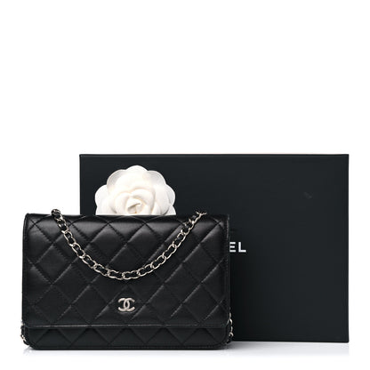 Chanel Lambskin Quilted Wallet On Chain WOC Black 18 of 18
