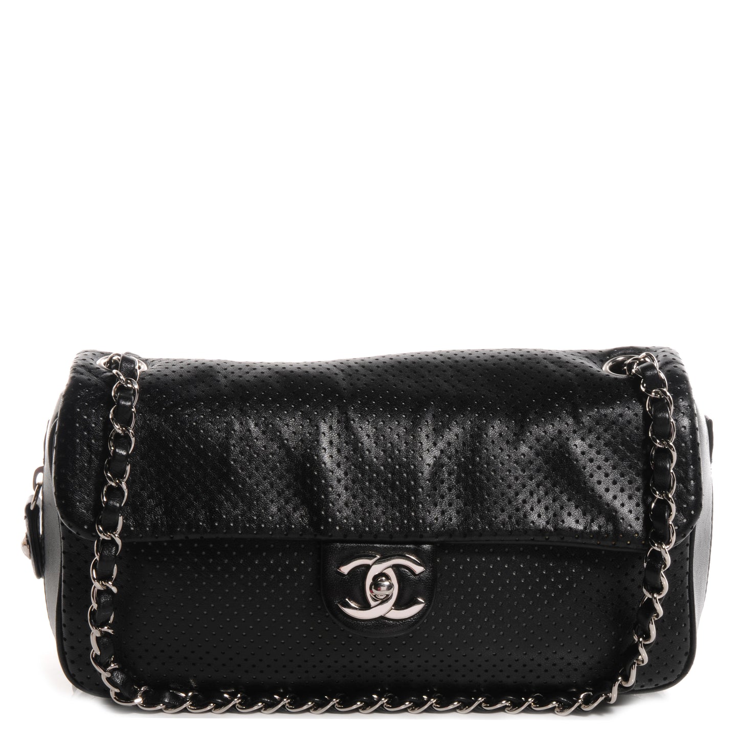 Lambskin Perforated Medium Baseball Spirit Black
