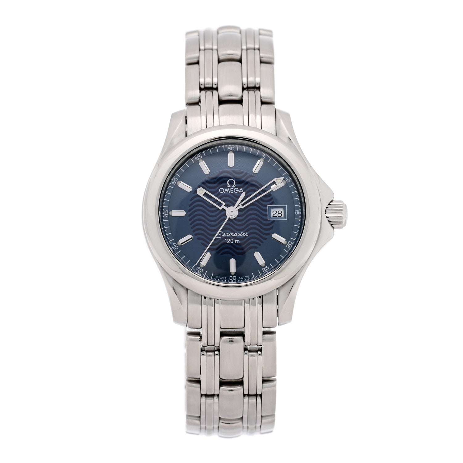 Omega Stainless Steel 28mm Seamaster 120M Quartz Watch Blue 2571.81.00 1 of 4