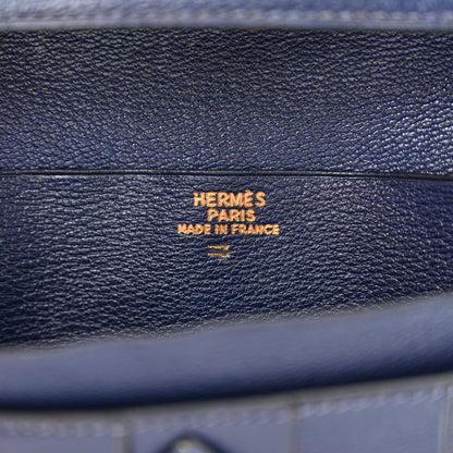 Hermes Lizard Bearn Gusset Wallet Bleu Saphir 7 of 17